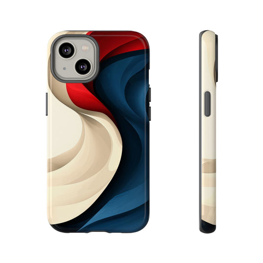 Crimson Current – Flowing Abstract Wave Phone Case for iPhone, Samsung & Pixel