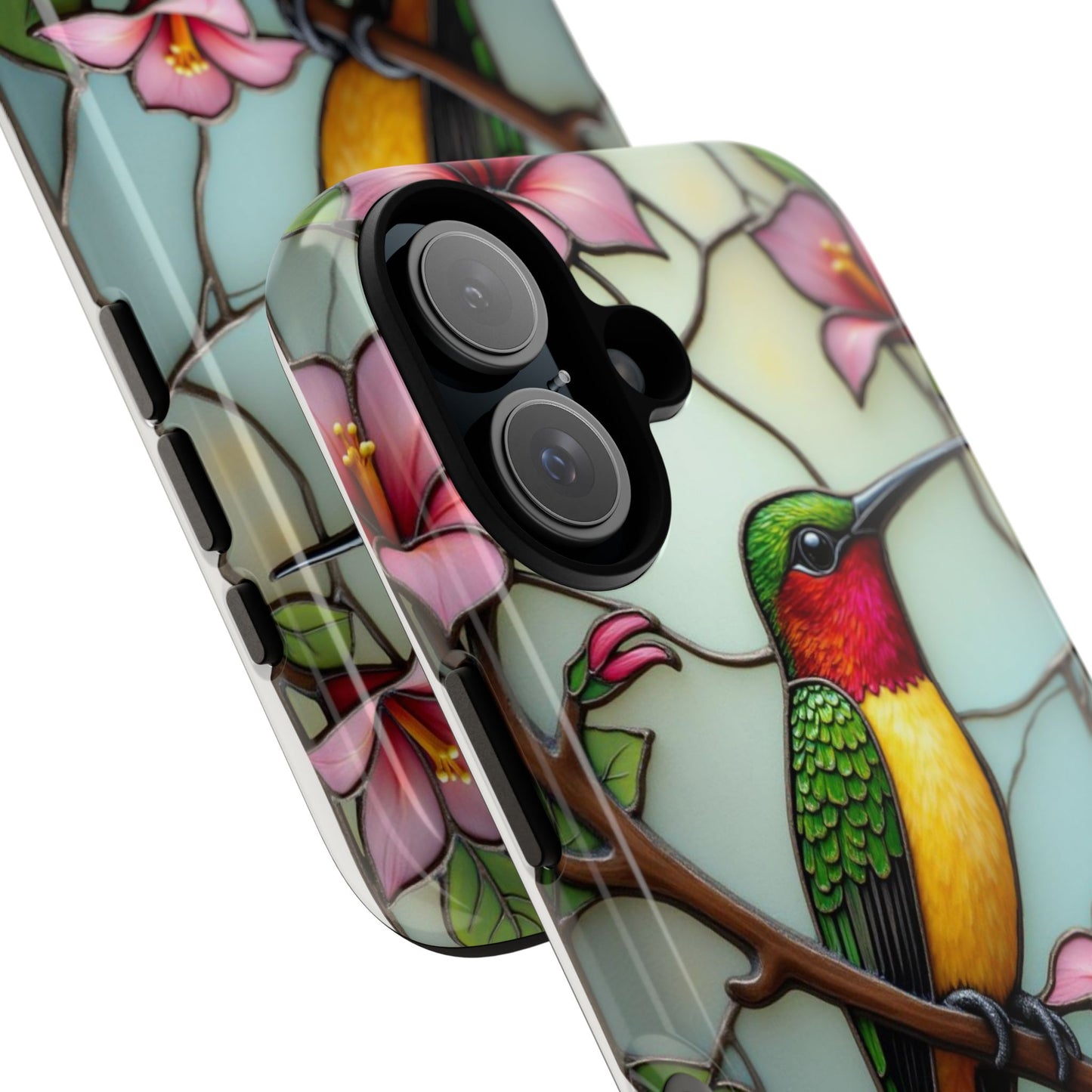 Elegant Hummingbird with Floral Mosaic | Artistic Nature Design