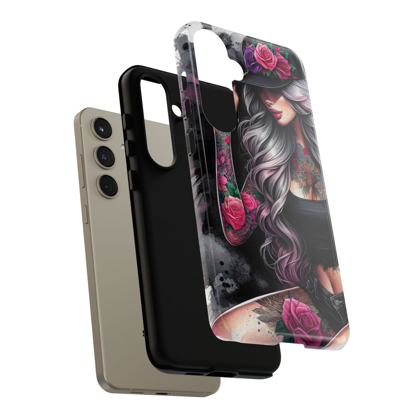 Ink & Roses – Edgy Floral Rebel Mobile Cover