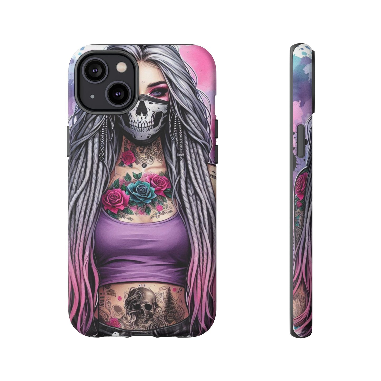 Shadow Rebel – Gothic Dreadlocks & Skull Mask Mobile Cover