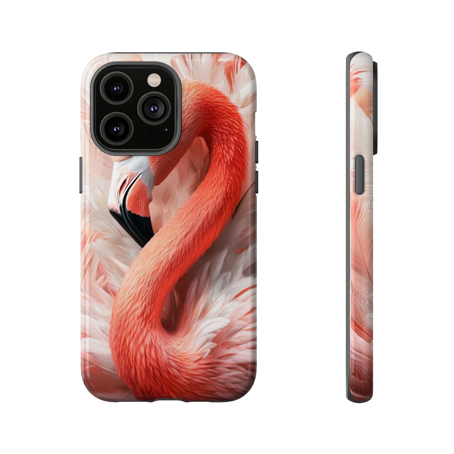 Elegant Flamingo Feather Phone Case for iPhone, Samsung & Google Pixel