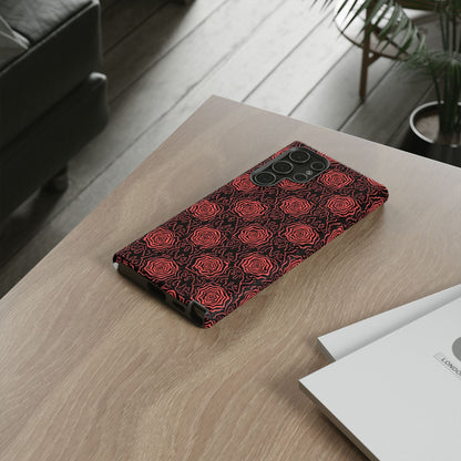 Red roses abstract geometric seamless pattern design