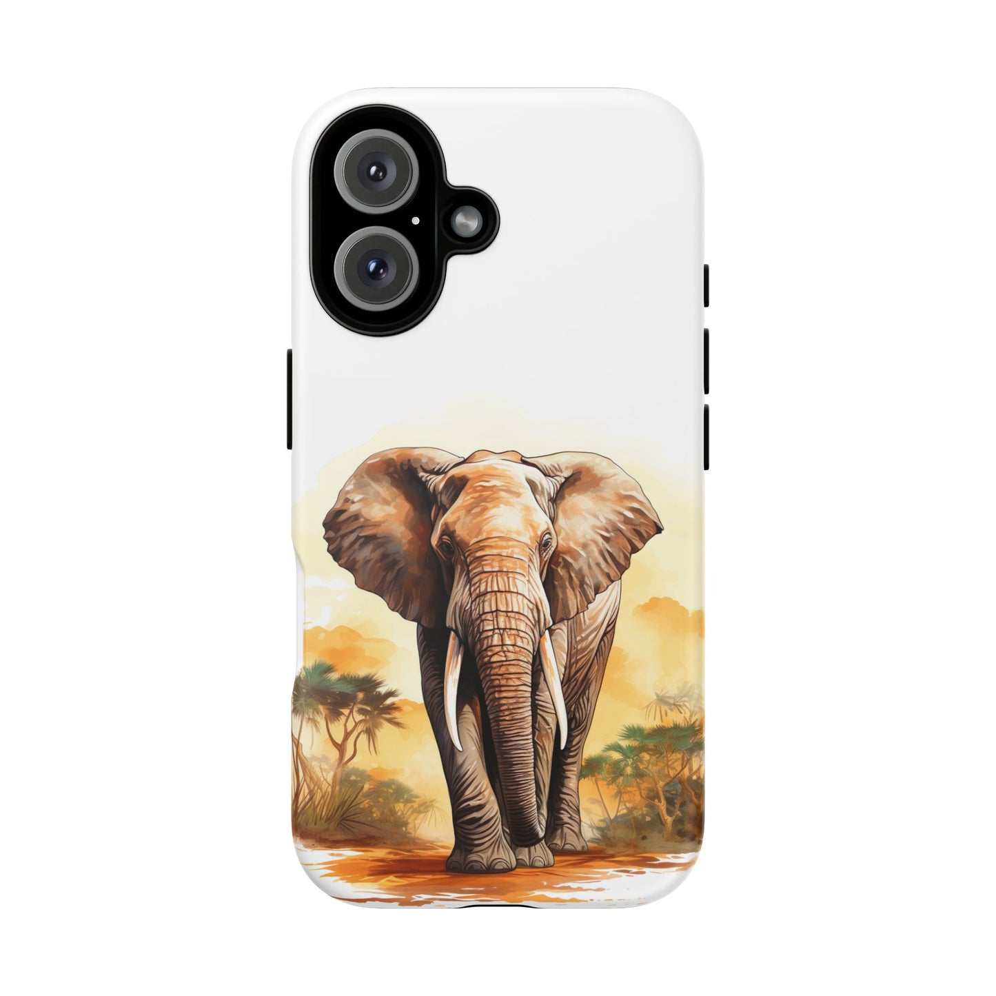 Safari Elephant Watercolor Mobile Cover – Majestic Wildlife Art