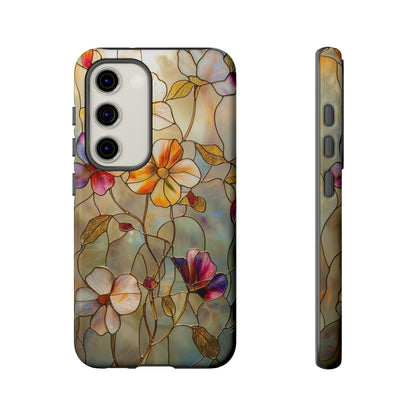 Golden Bloom – Luxe Stained Glass Floral Phone Case for iPhone, Samsung & Pixel