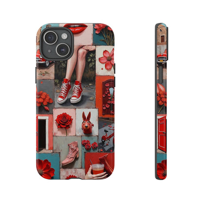Red Sneakers & Roses Collage Phone Case