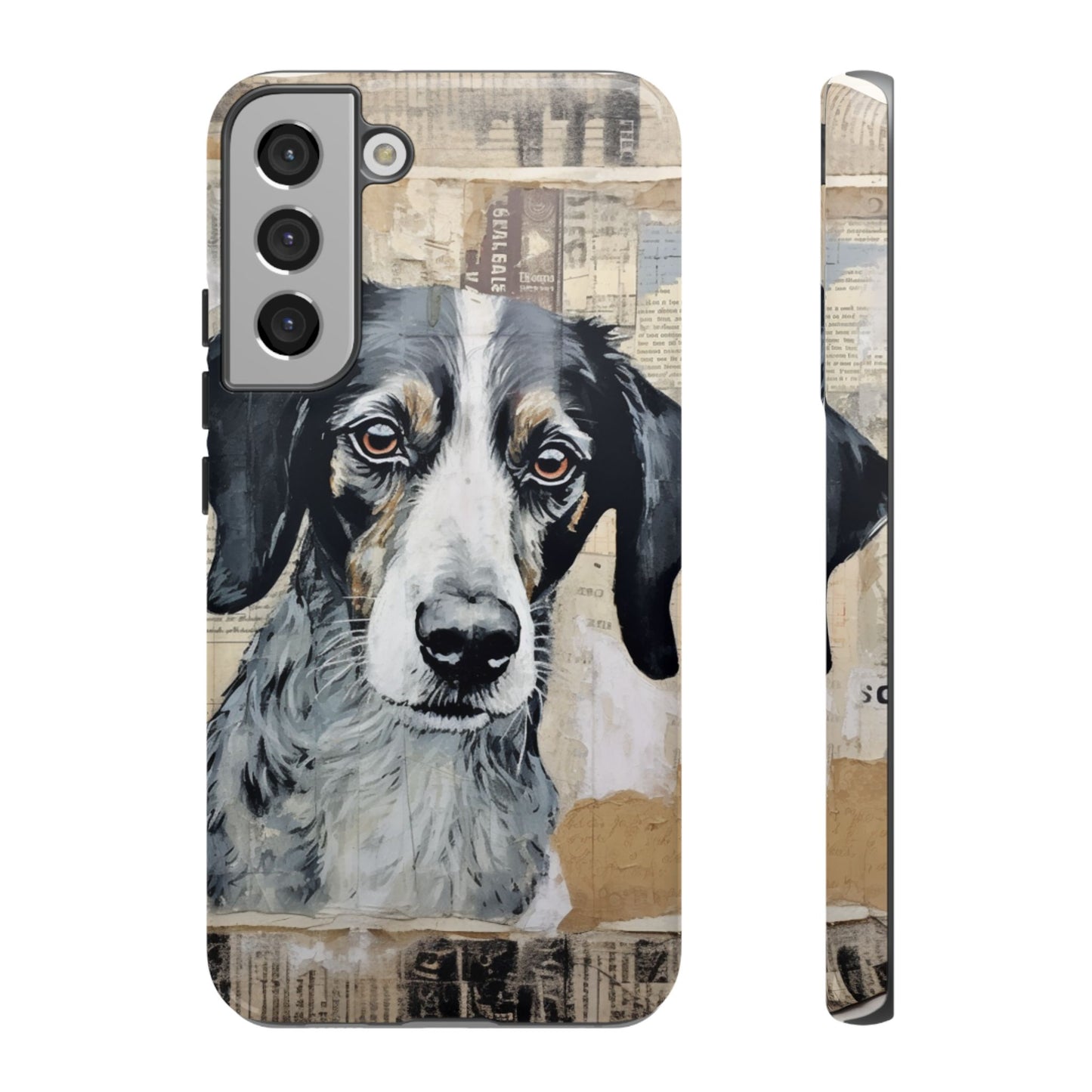 Rustic Dog Portrait – Vintage Collage Style