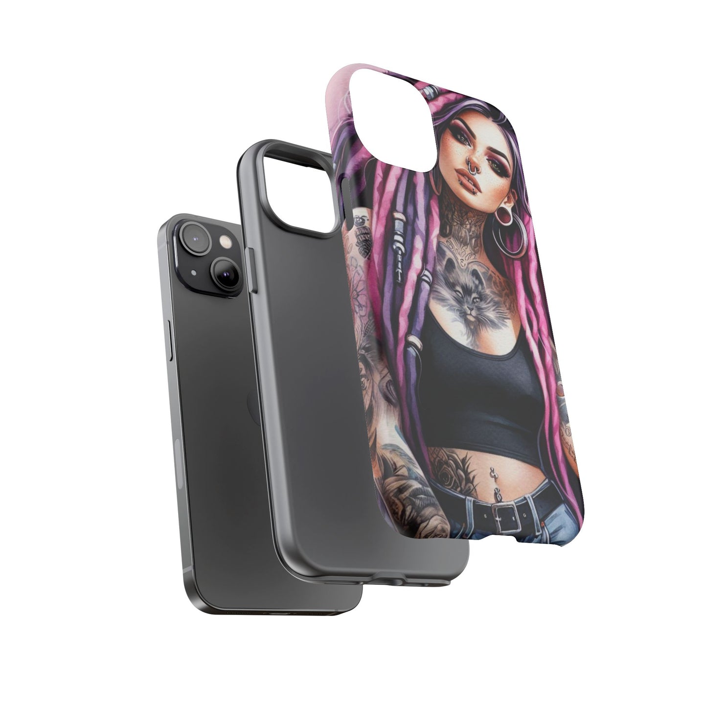 Tattooed Rebel – Gothic Cat Spirit Mobile Cover