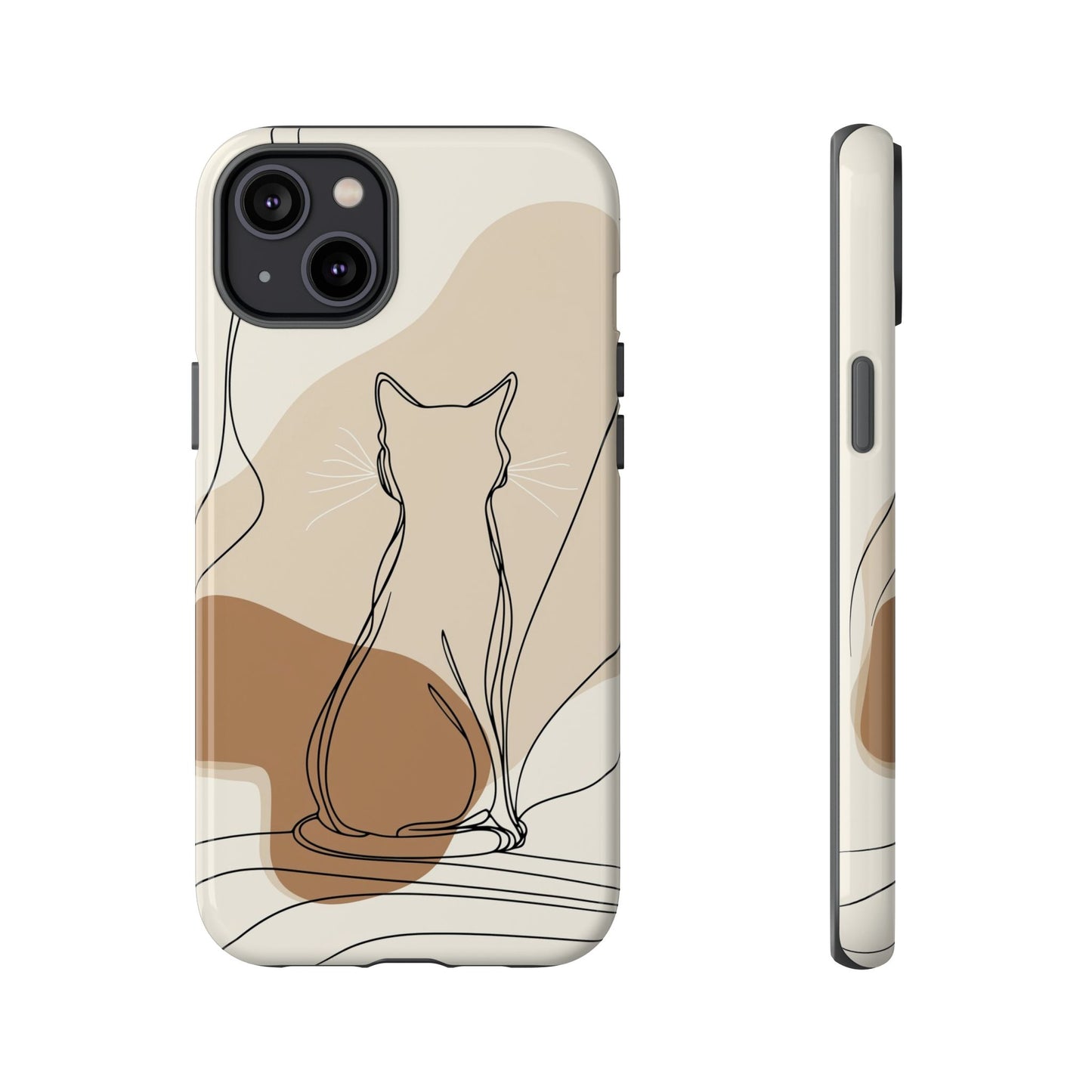 Minimalist Cat Silhouette: Elegant Line Art Phone Case for iPhone, Samsung & Pixel