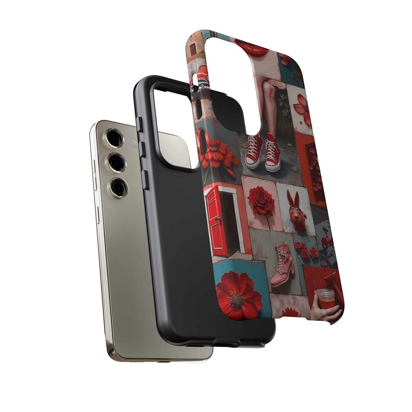 Red Sneakers & Roses Collage Phone Case