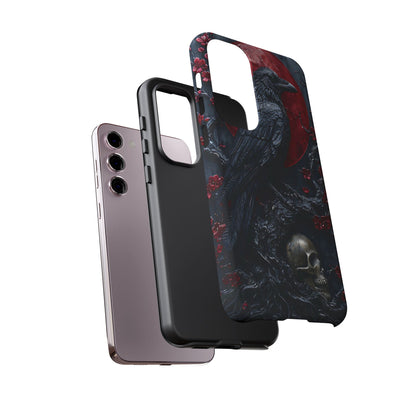 Gothic Sculpture Of Raven On Charcoal Tree Branch phone case design