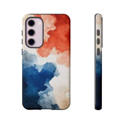 Crimson & Cobalt – Abstract Watercolor Splash Phone Case for iPhone, Google Pixel, Samsung