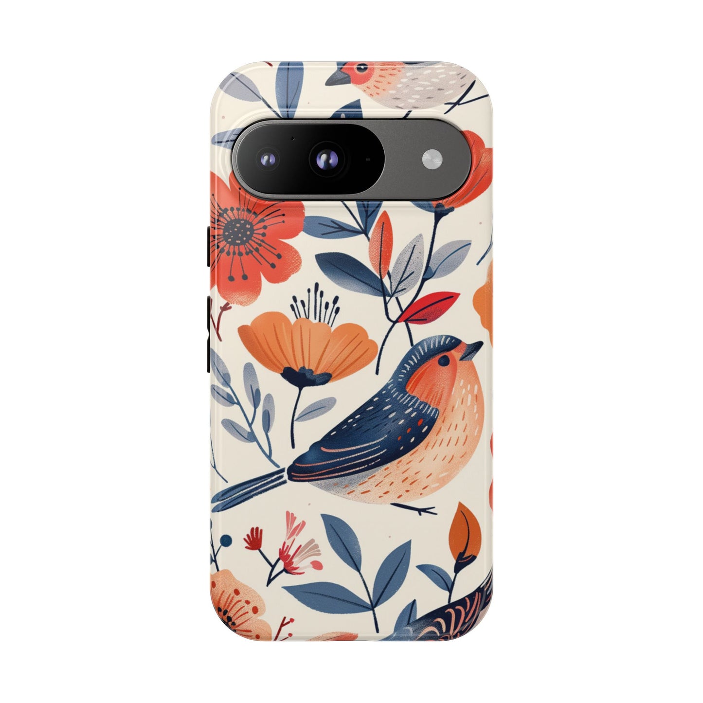 Floral Bird Phone Case - Elegant Nature-Inspired Cover for iPhone, Samsung & Google Pixel
