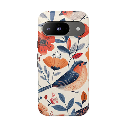 Floral Bird Phone Case - Elegant Nature-Inspired Cover for iPhone, Samsung & Google Pixel