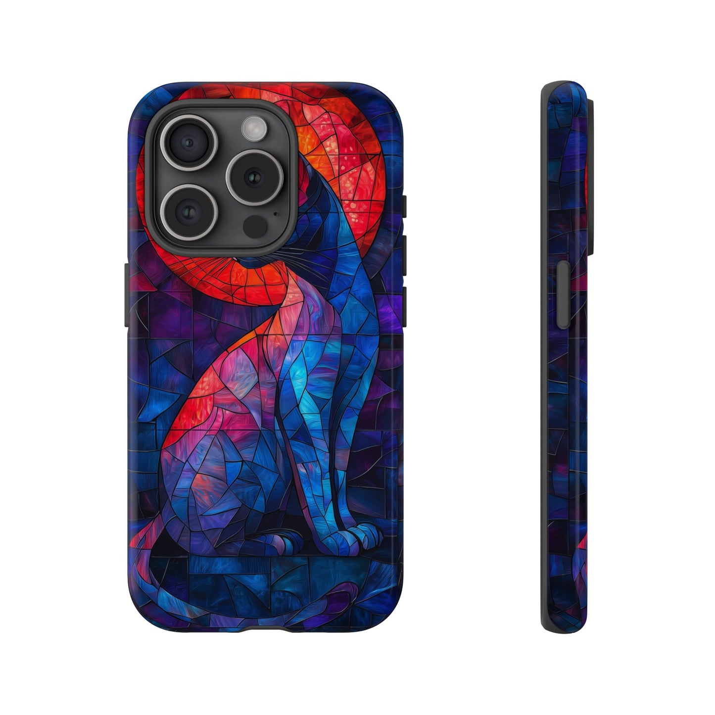 Mystic Paws – Stained Glass Cat Phone Case for iPhone, Samsung & Pixel
