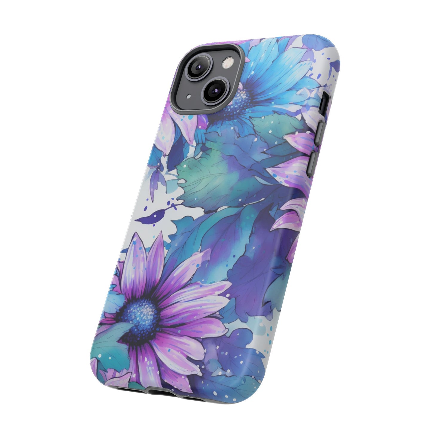Dreamy Blue & Purple Floral Watercolor Mobile Case