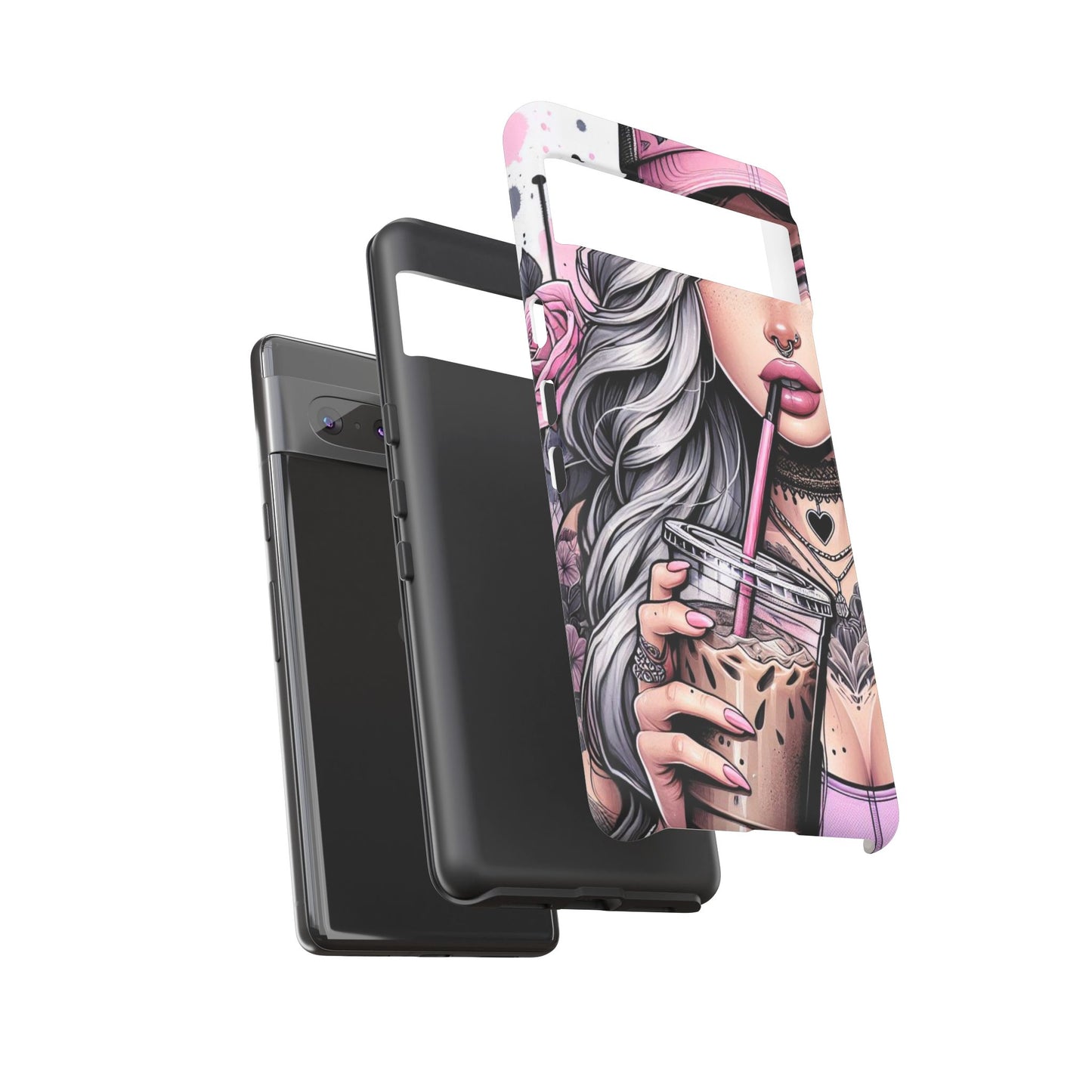 Pink Aesthetic Rebel – Iced Coffee & Inked Beauty Mobile Cover