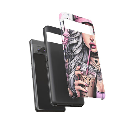 Pink Aesthetic Rebel – Iced Coffee & Inked Beauty Mobile Cover