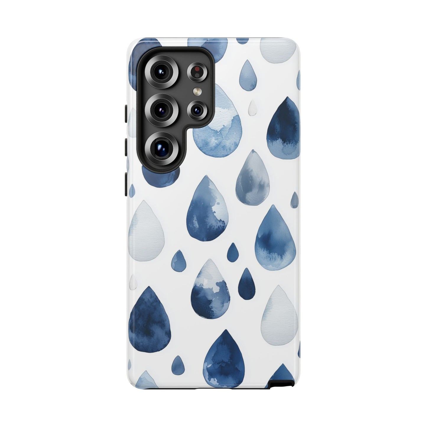 Indigo Rain Drops Watercolor Phone Case for iPhone, google Pixel & Samsung
