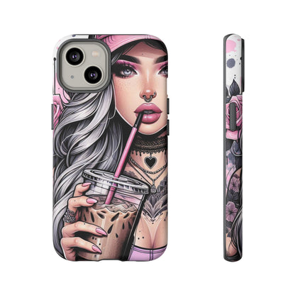 Pink Aesthetic Rebel – Iced Coffee & Inked Beauty Mobile Cover