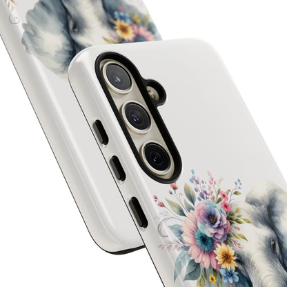 Floral Elephant Mobile Cover – Elegant Watercolor Art
