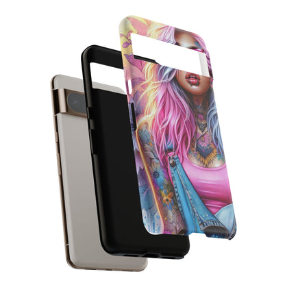 Sunset Glow – Pastel Punk & Floral Ink Mobile Cover