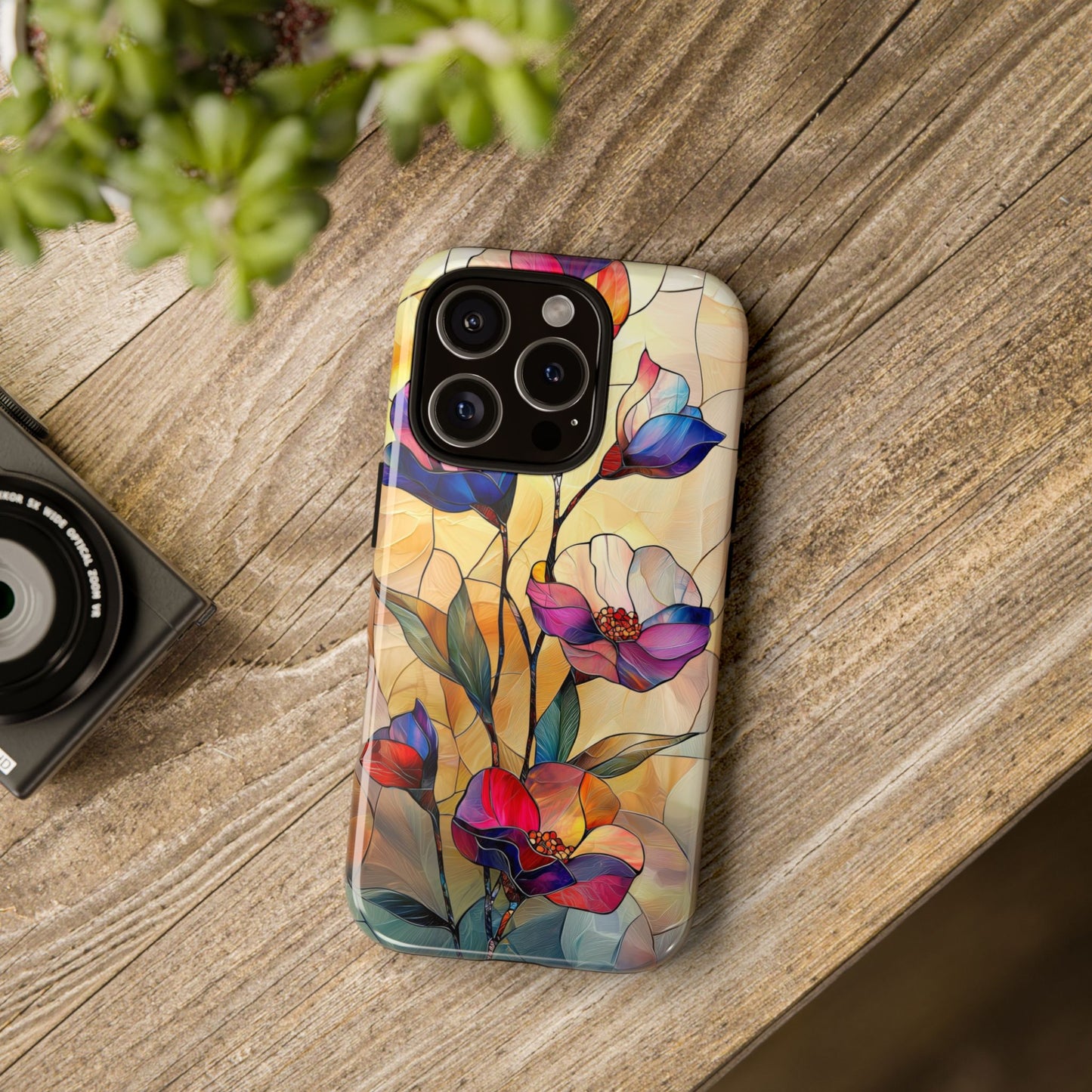 Pastel Garden – Dreamlike Stained Glass Phone Case for iPhone, Samsung & Pixel