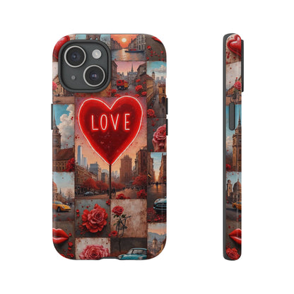 Neon Love Heart & Rose Phone Case