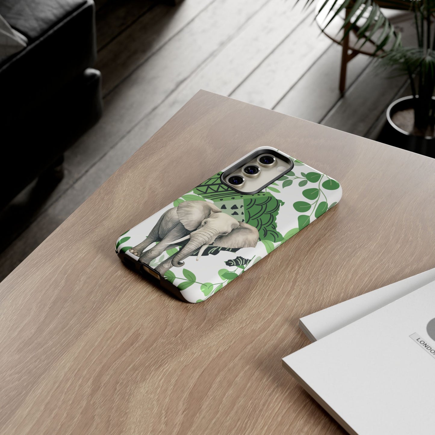 Tropical Elephant Mobile Cover – Nature-Inspired Boho Art