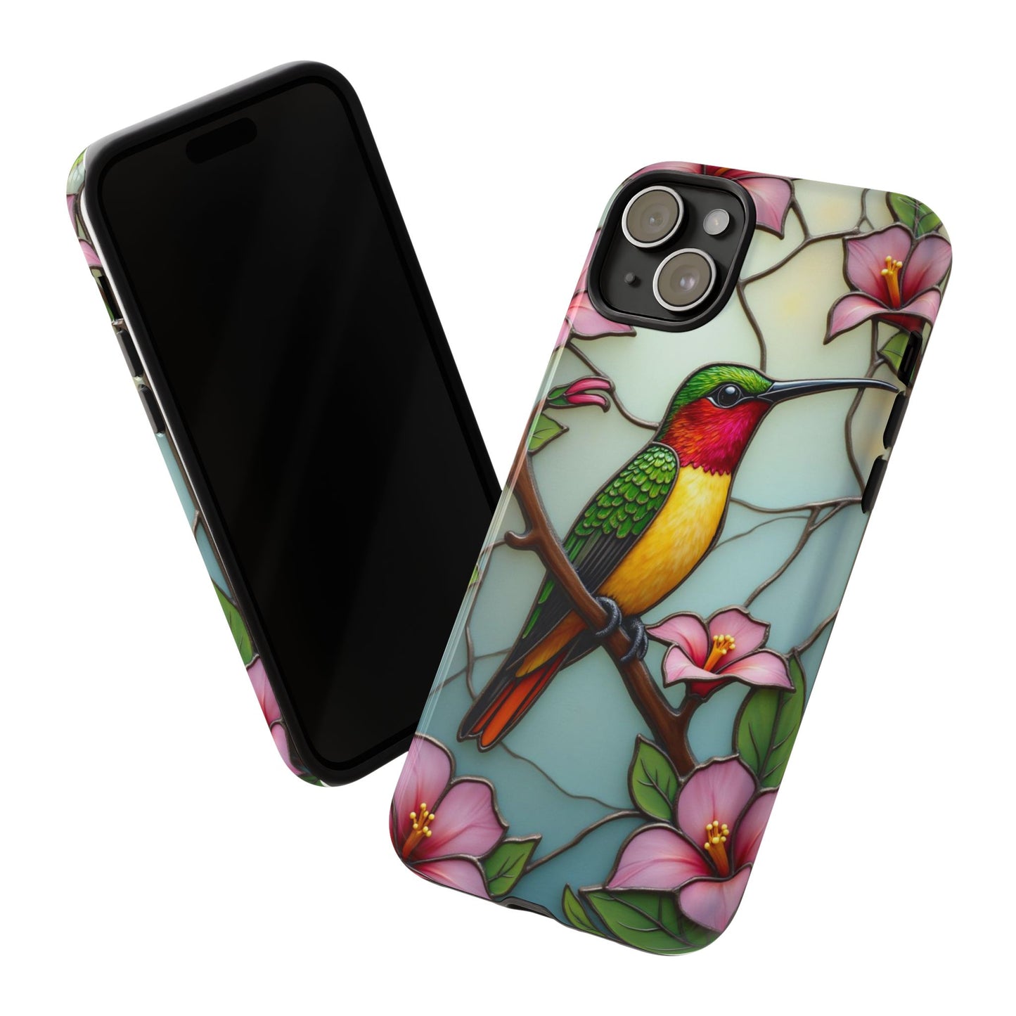 Elegant Hummingbird with Floral Mosaic | Artistic Nature Design