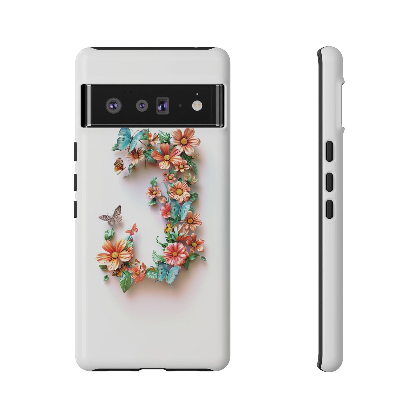 Floral Letter J Phone Case – Personalized Aesthetic Cover for iPhone, Samsung & Google Pixel