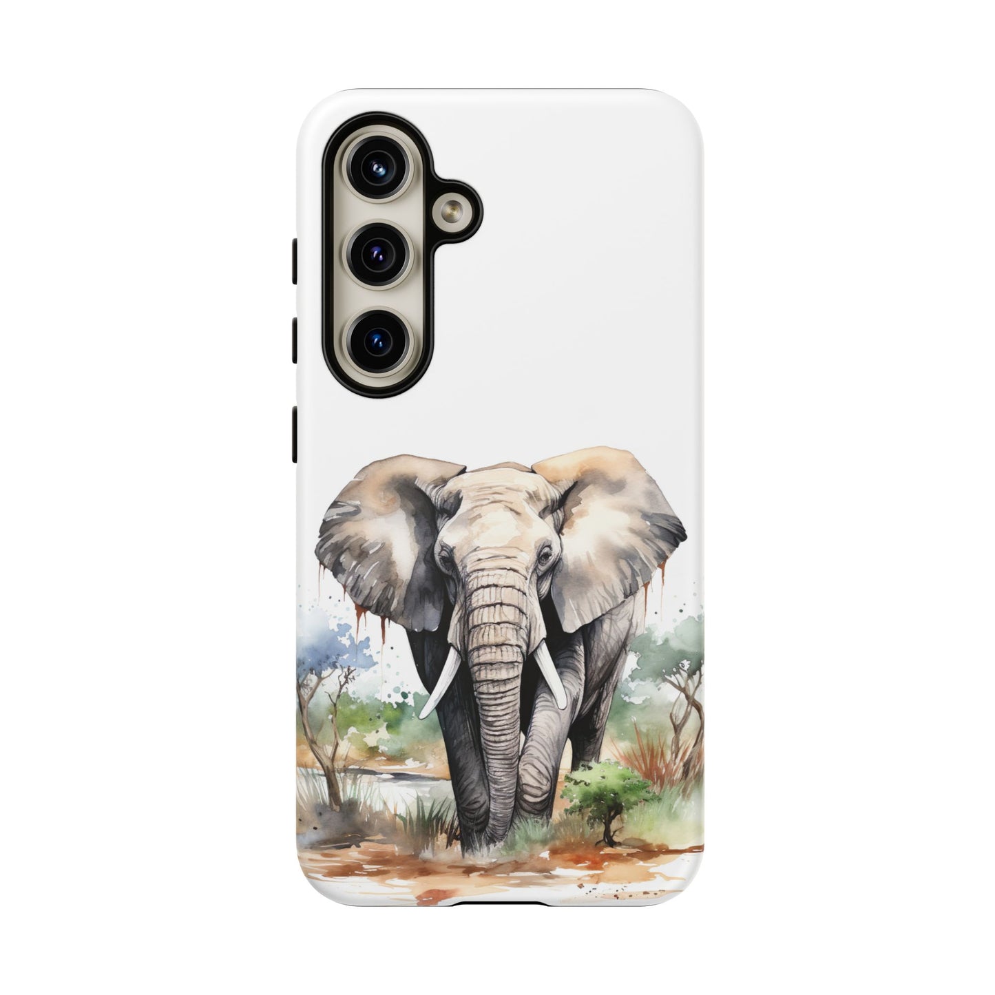 Safari Watercolor Elephant Mobile Cover – Artistic Wildlife Design