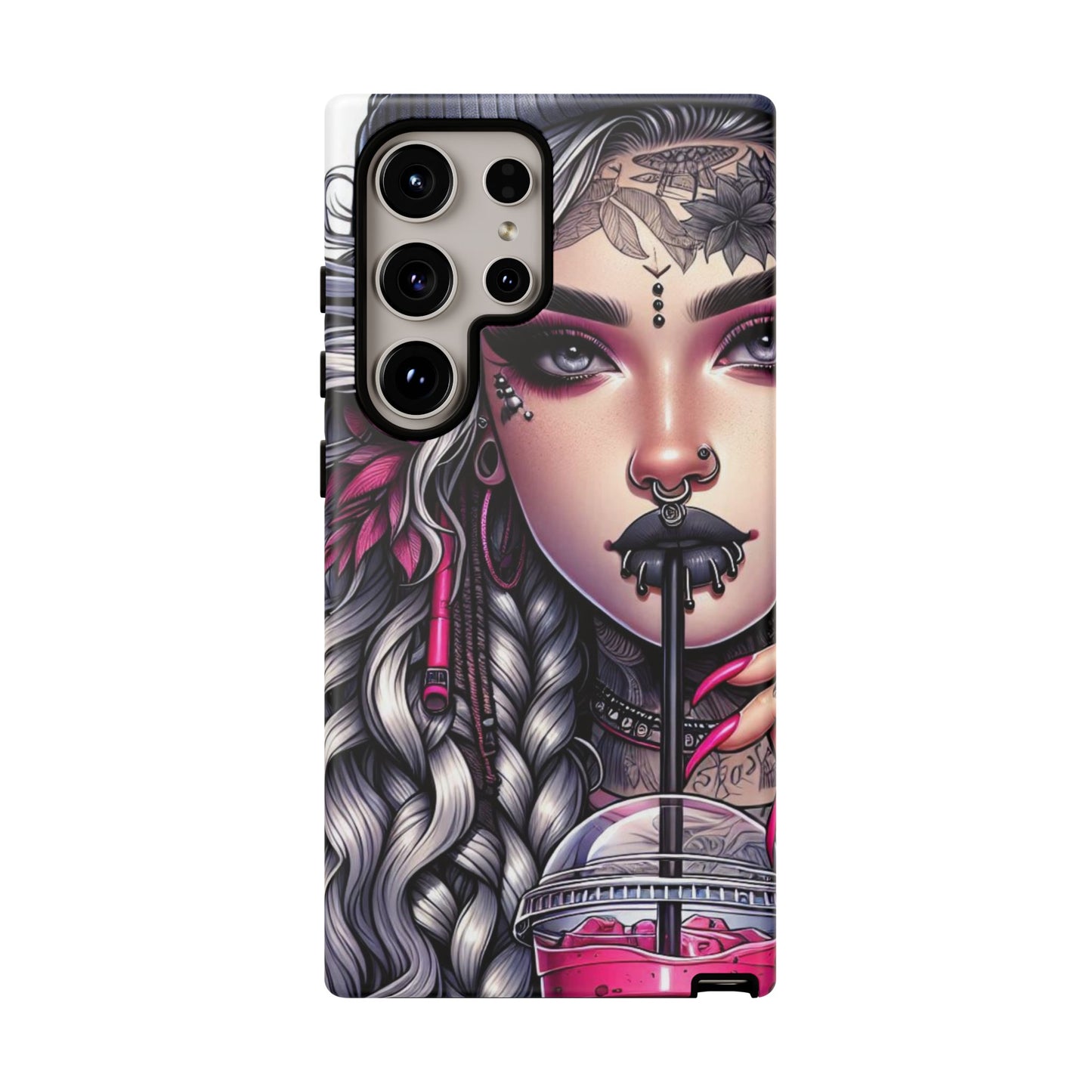 Icy Rebel – Silver Dreads & Edgy Street Chic Mobile Cover