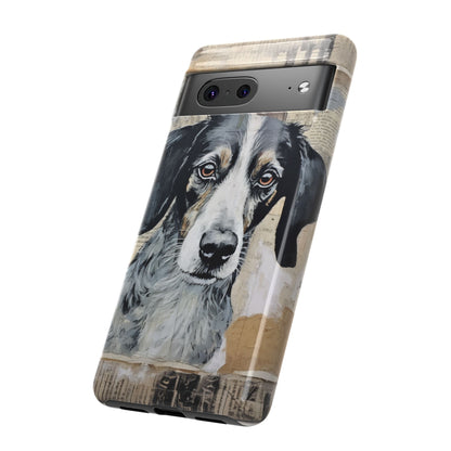 Rustic Dog Portrait – Vintage Collage Style