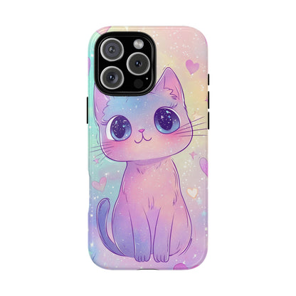 Cosmic Cat Phone Case – Sparkly Anime Aesthetic for iPhone, Google Pixel & Samsung