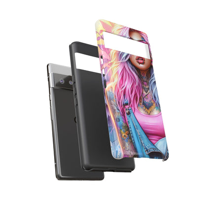 Sunset Glow – Pastel Punk & Floral Ink Mobile Cover
