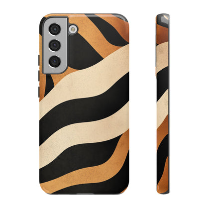 Bold Tiger Stripes Phone Case – Black, Orange & Cream Perfect for iPhone, Samsung & Google Pixel