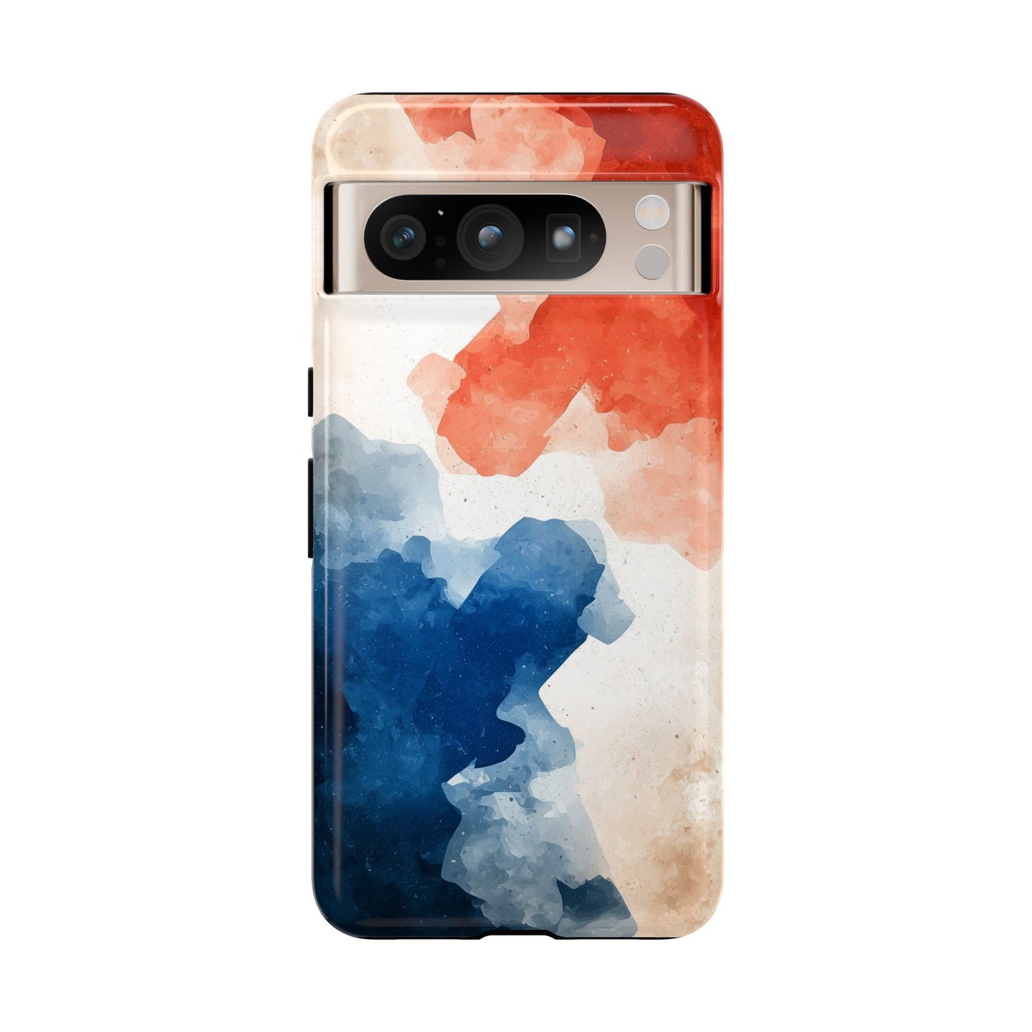 Crimson & Cobalt – Abstract Watercolor Splash Phone Case for iPhone, Google Pixel, Samsung