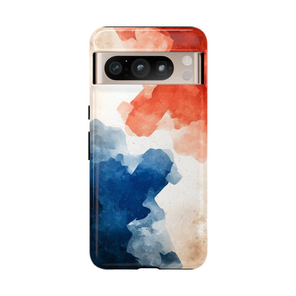 Crimson & Cobalt – Abstract Watercolor Splash Phone Case for iPhone, Google Pixel, Samsung