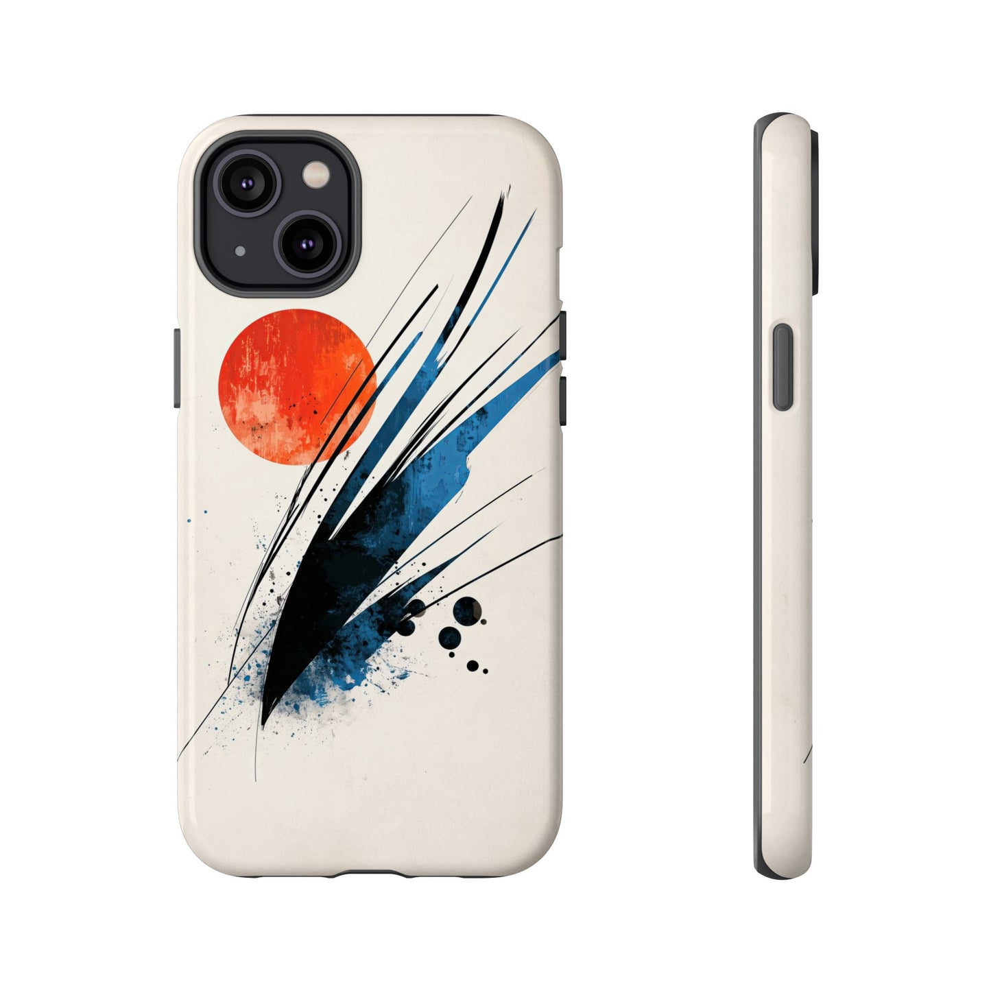 Zen Burst – Minimal Abstract Ink Stroke Phone Case for iPhone, Samsung & Pixel