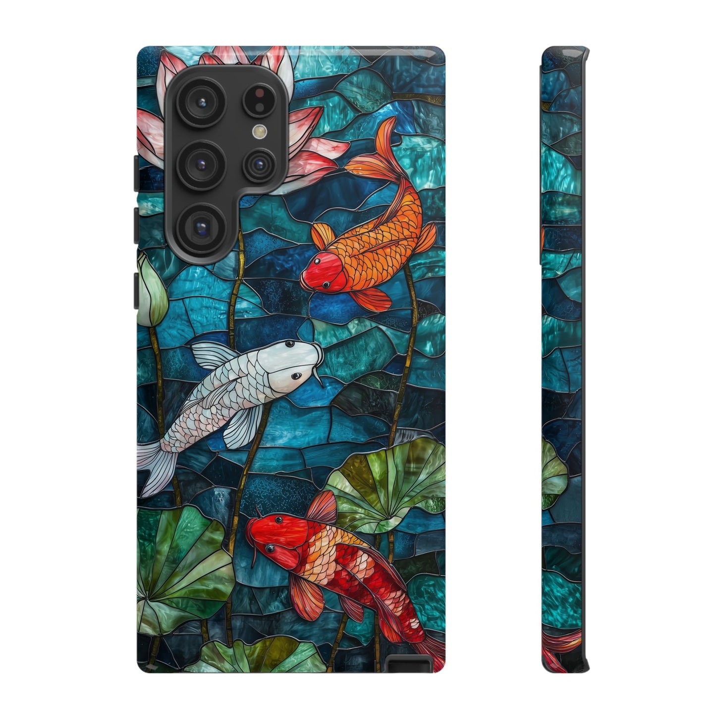 Lotus Serenity" – Koi Pond Stained Glass Case or iPhone, Samsung & Pixel