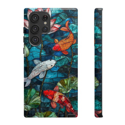 Lotus Serenity" – Koi Pond Stained Glass Case or iPhone, Samsung & Pixel