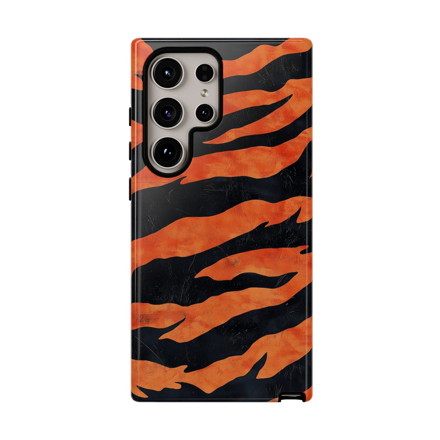 Burnt Orange & Black Tiger Stripes Phone Case for iPhone, Samsung & Google Pixel
