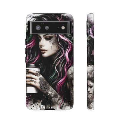 Tattooed Serenity – Gothic Coffee Lover Mobile Cover