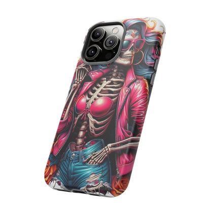 Neon Bones – Retro Skeleton & Vibrant Punk Aesthetic Mobile Cover