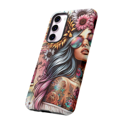 Retro Boho Wanderer – Sunflower Hippie Van Mobile Cover