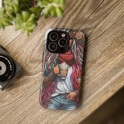 Boho Winter Queen – Cozy Dreads & Holiday Vibes Mobile Cover