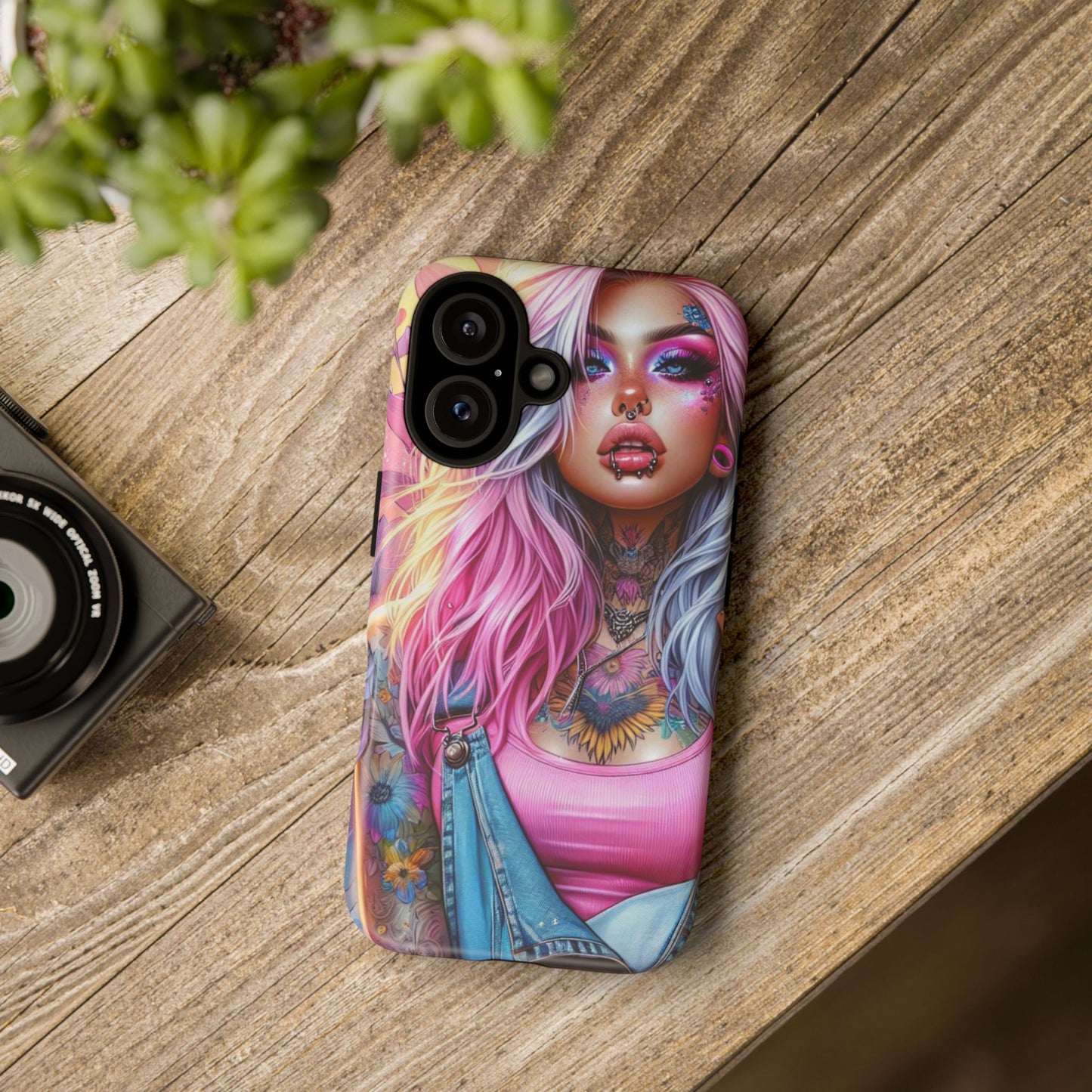 Sunset Glow – Pastel Punk & Floral Ink Mobile Cover
