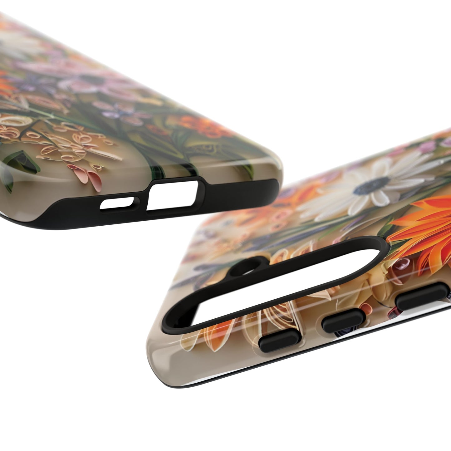 Intricate Quilled Floral Artwork In Vibrant Colors phone case design.
