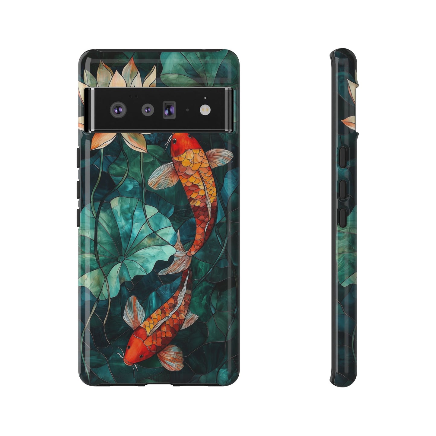 Lotus Serenity" – Koi Pond Stained Glass Case or iPhone, Samsung & Pixel