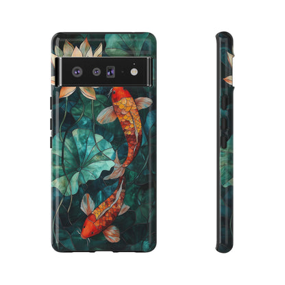 Lotus Serenity" – Koi Pond Stained Glass Case or iPhone, Samsung & Pixel